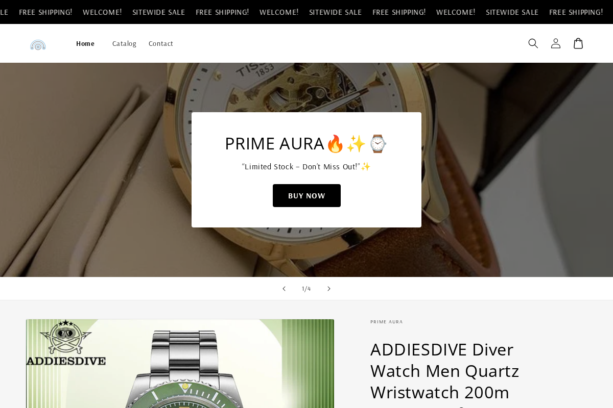 primeaurahouse.store homepage screenshot
