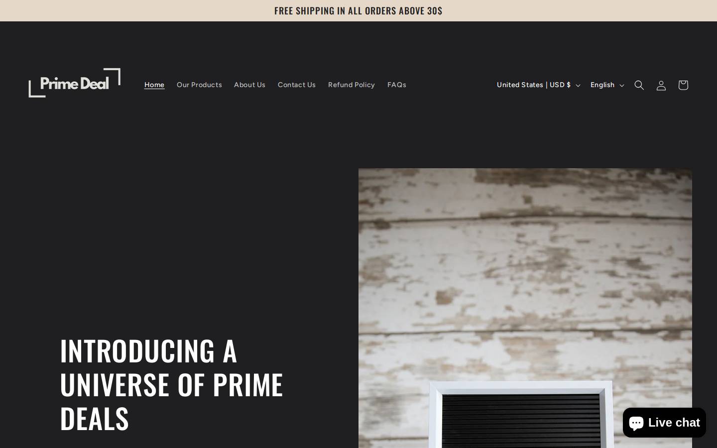primedeal-store.com homepage screenshot