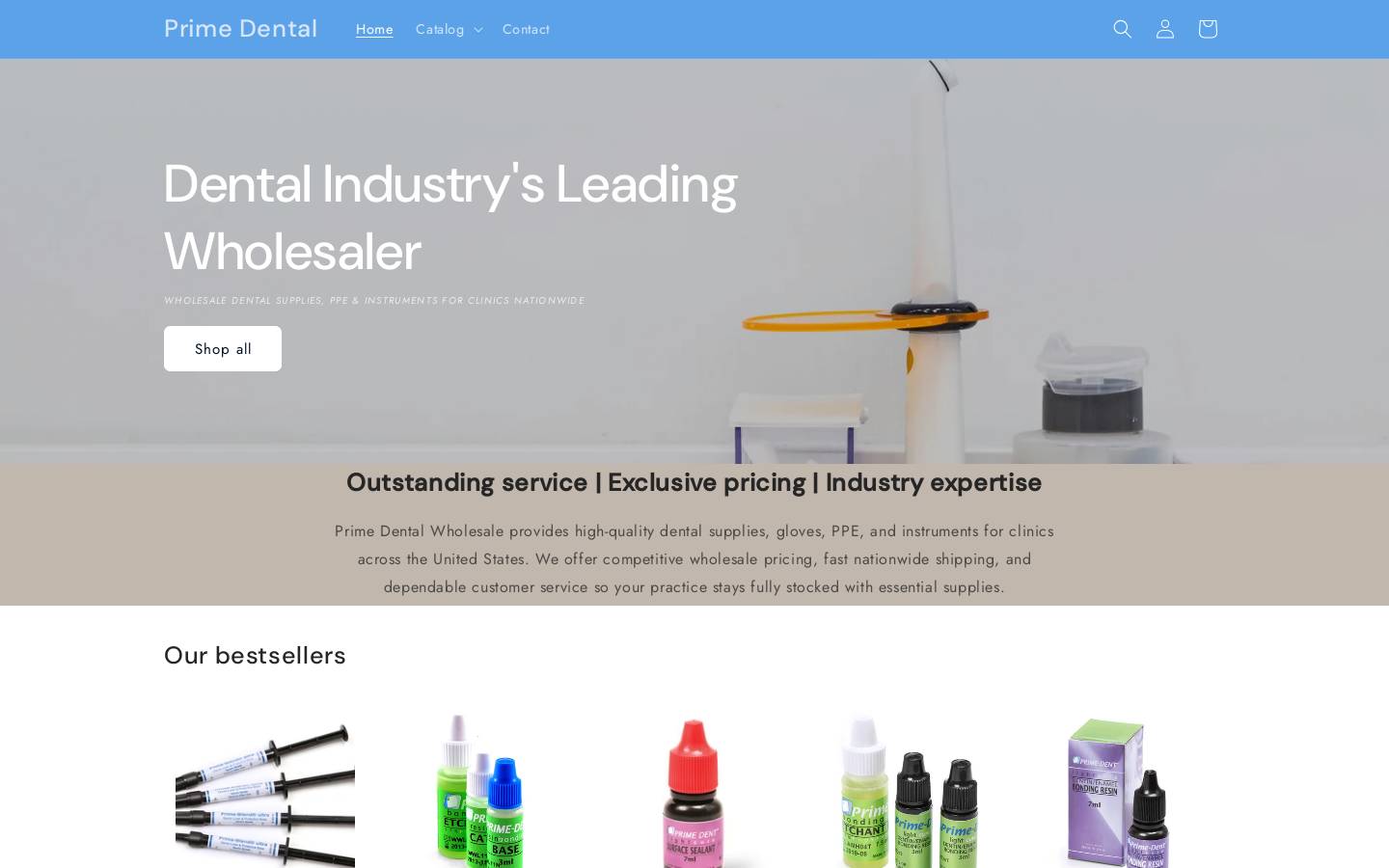 primedentalwholesale.com homepage screenshot