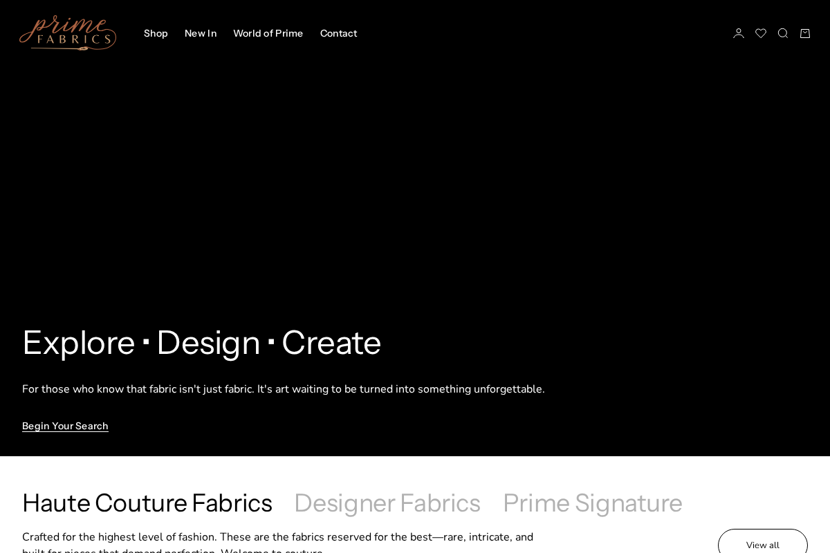 primefabrics.com homepage screenshot