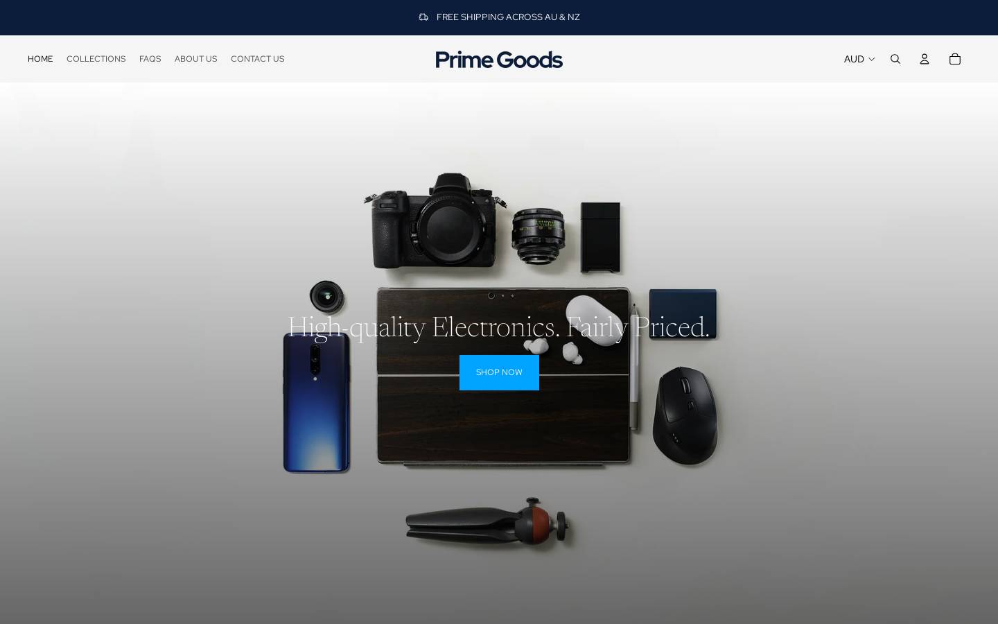 primegoods.com.au homepage screenshot
