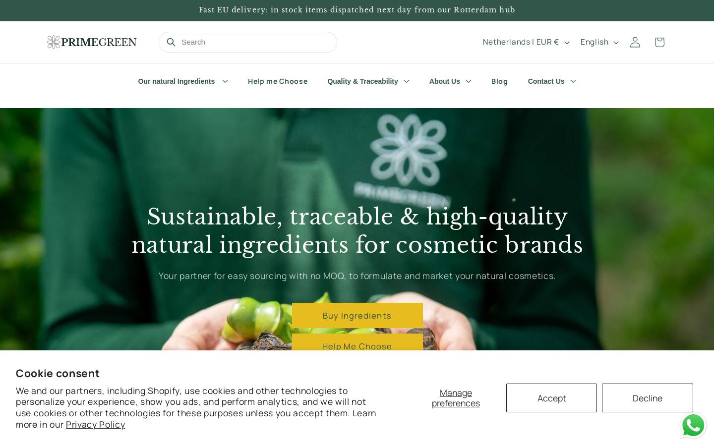 primegreen.co.uk homepage screenshot