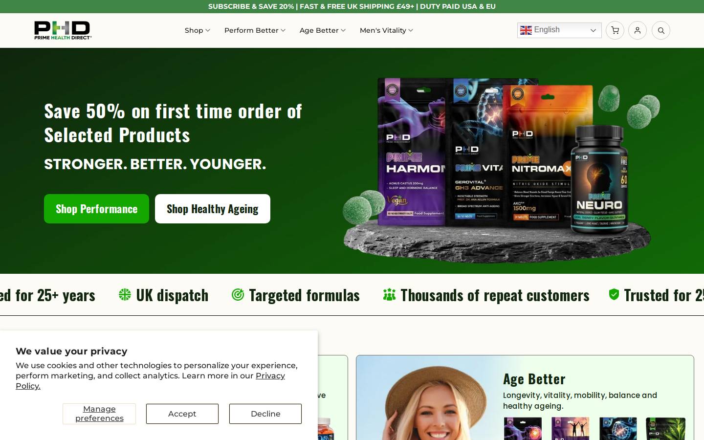 Primehealthdirect homepage screenshot