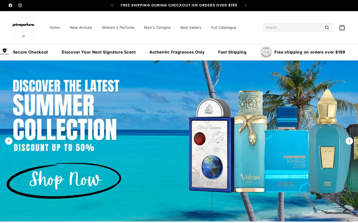 PrimePerfume Canada homepage screenshot