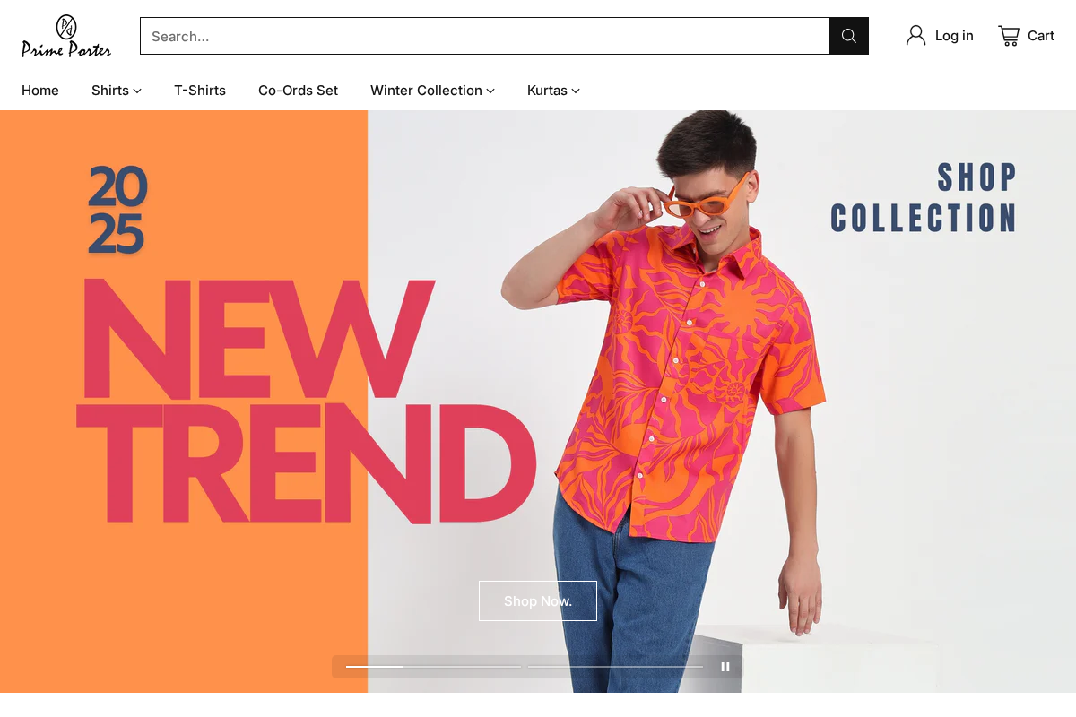 Prime Porter homepage screenshot