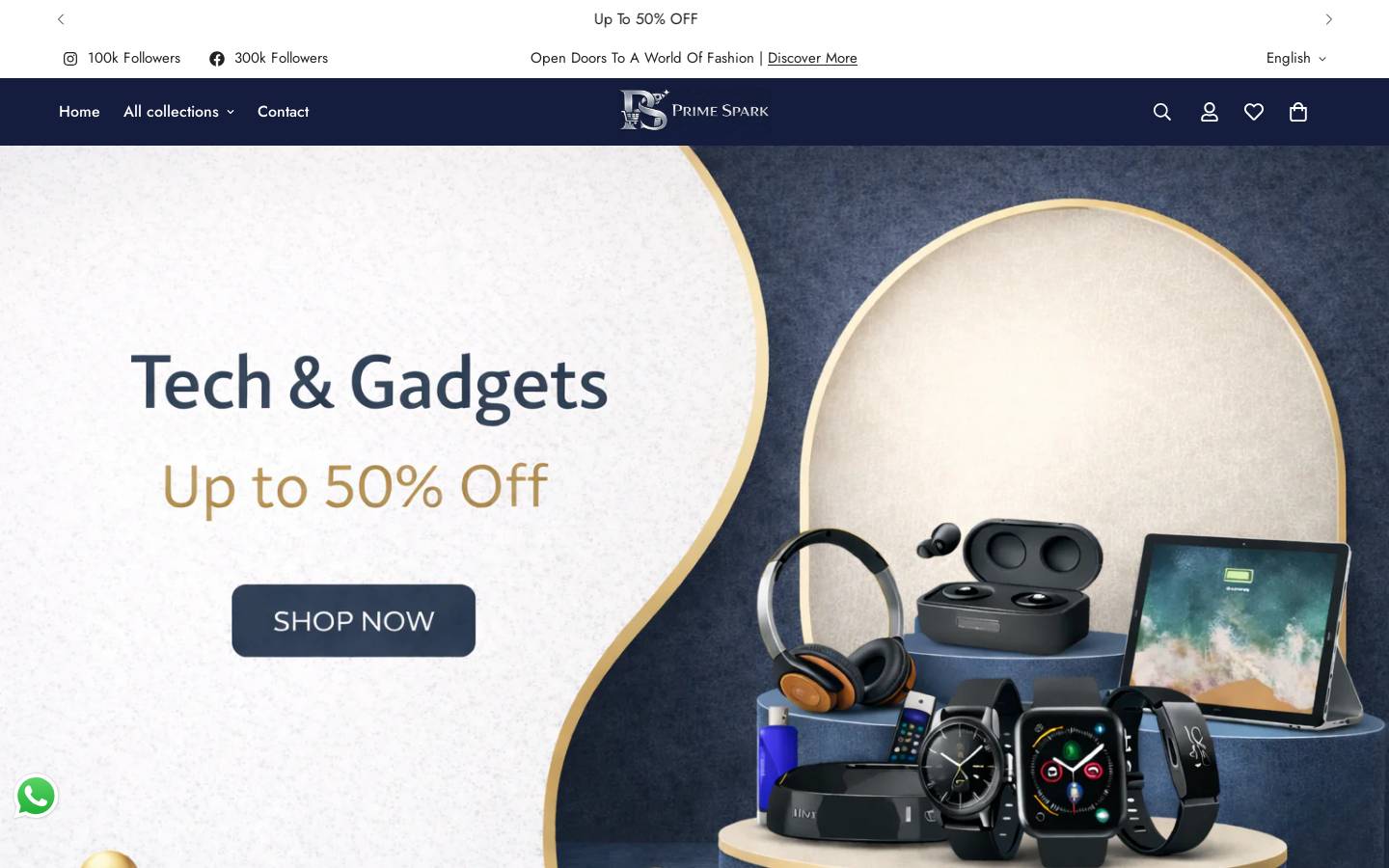 primesparks.store homepage screenshot