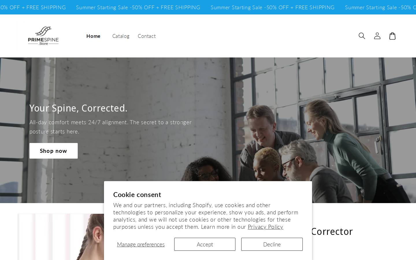 primespine.store homepage screenshot