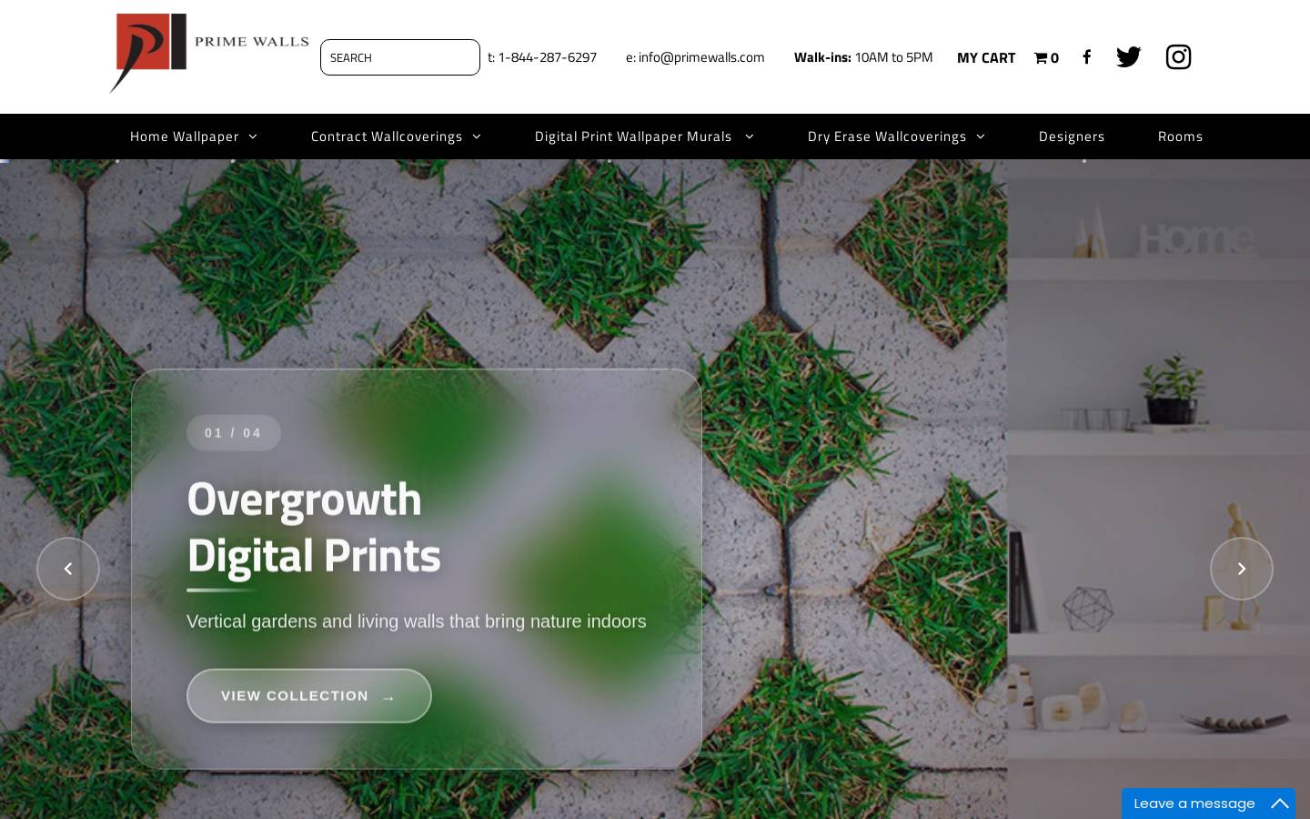 Prime Walls homepage screenshot