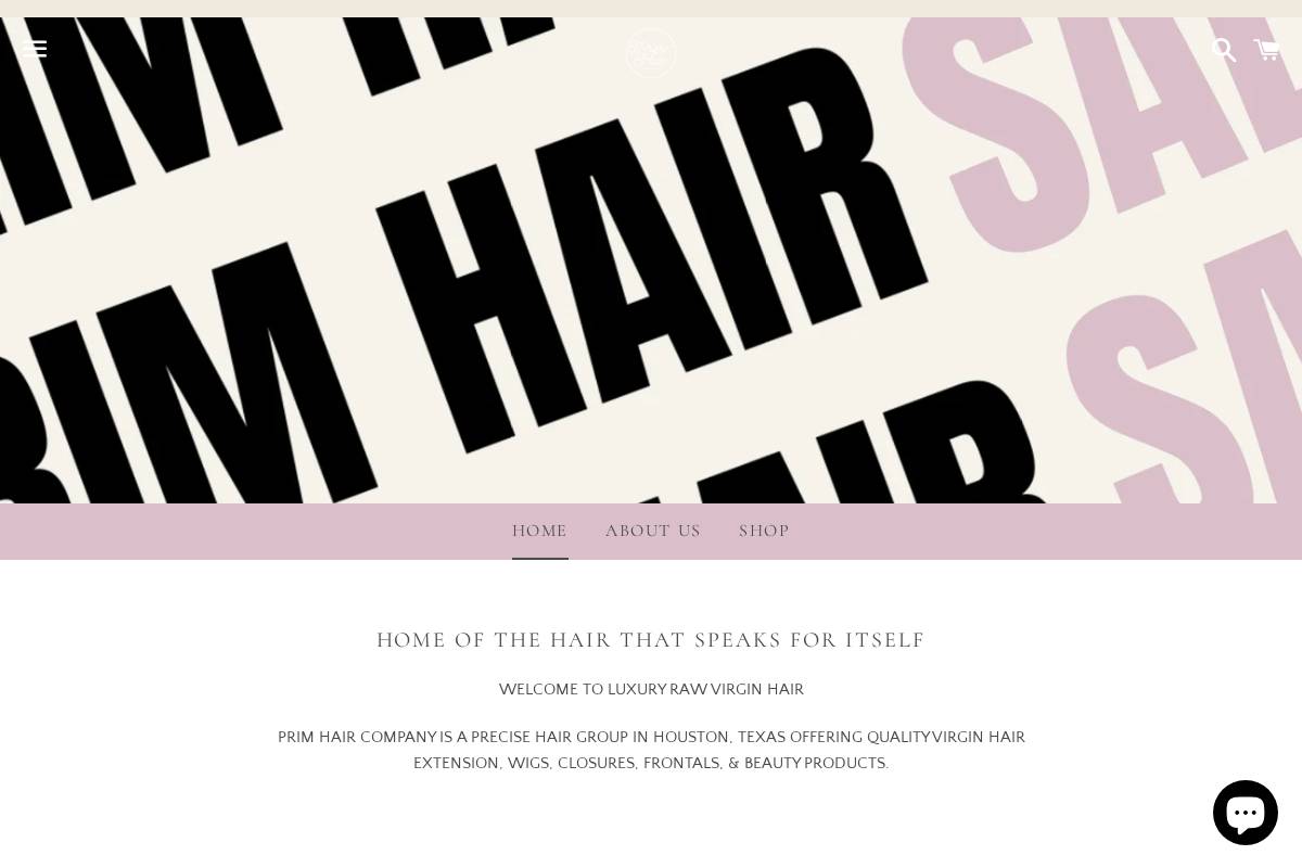 primhair.co homepage screenshot