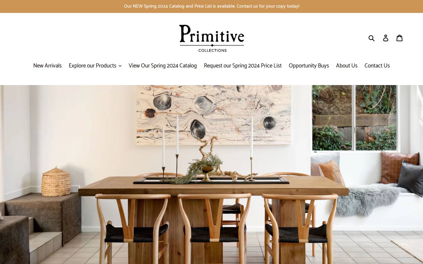 primitivecollections.com homepage screenshot