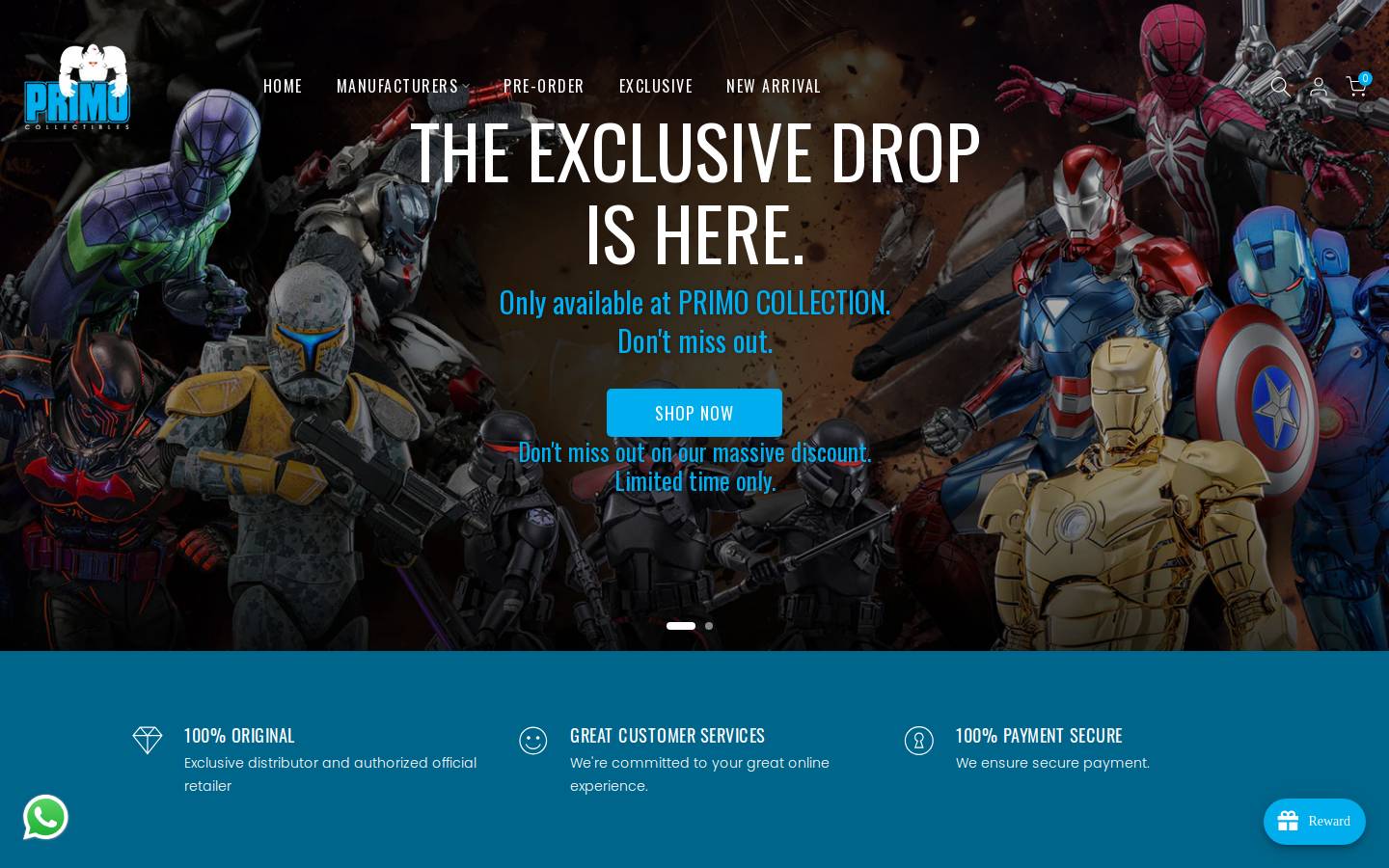 primocollectibles.com homepage screenshot