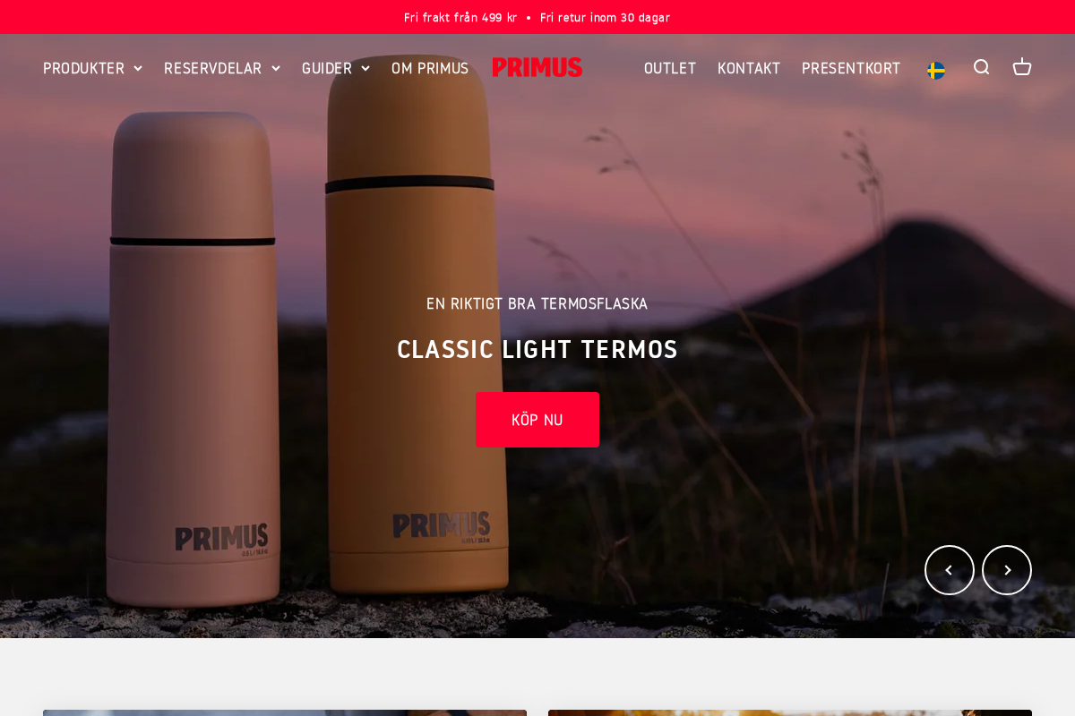 Primus homepage screenshot