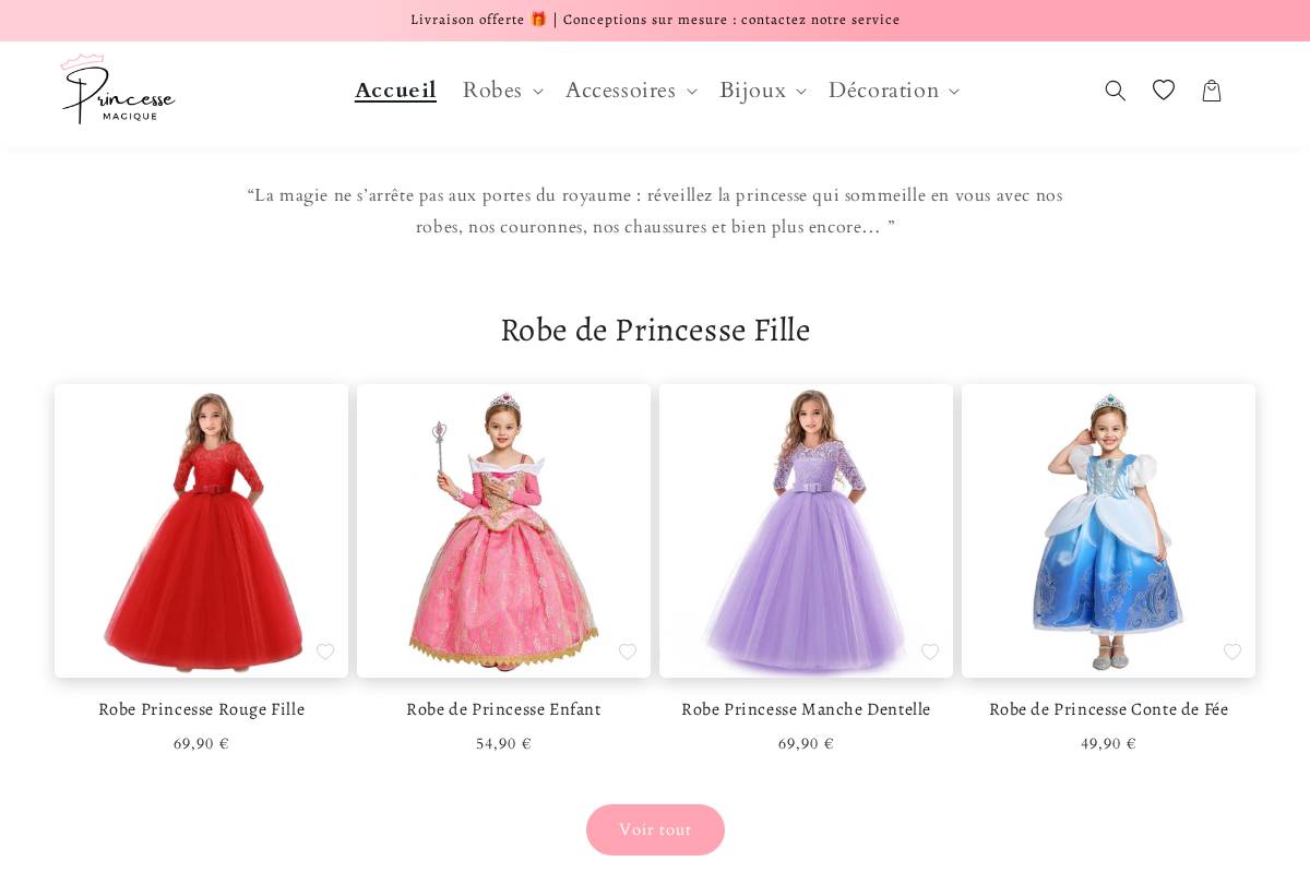 Princesse Magique homepage screenshot
