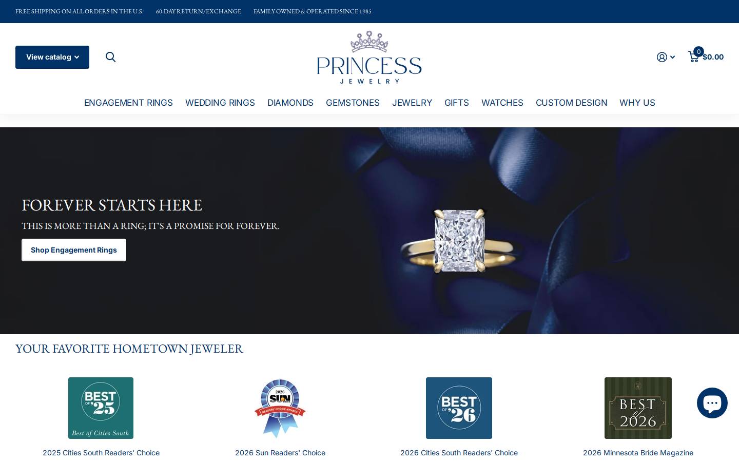 Princessjewelry homepage screenshot