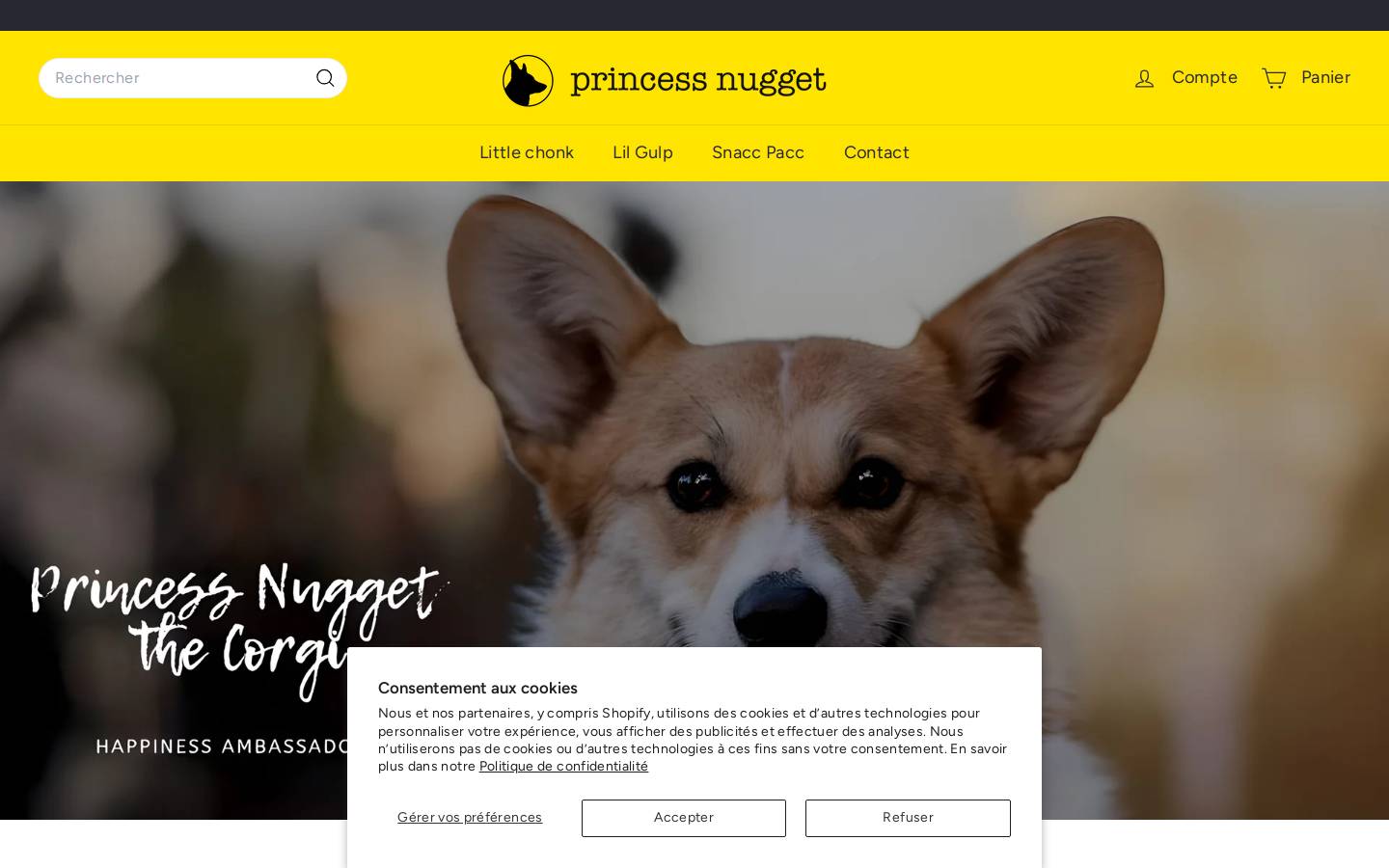 Princess Nugget shop homepage screenshot