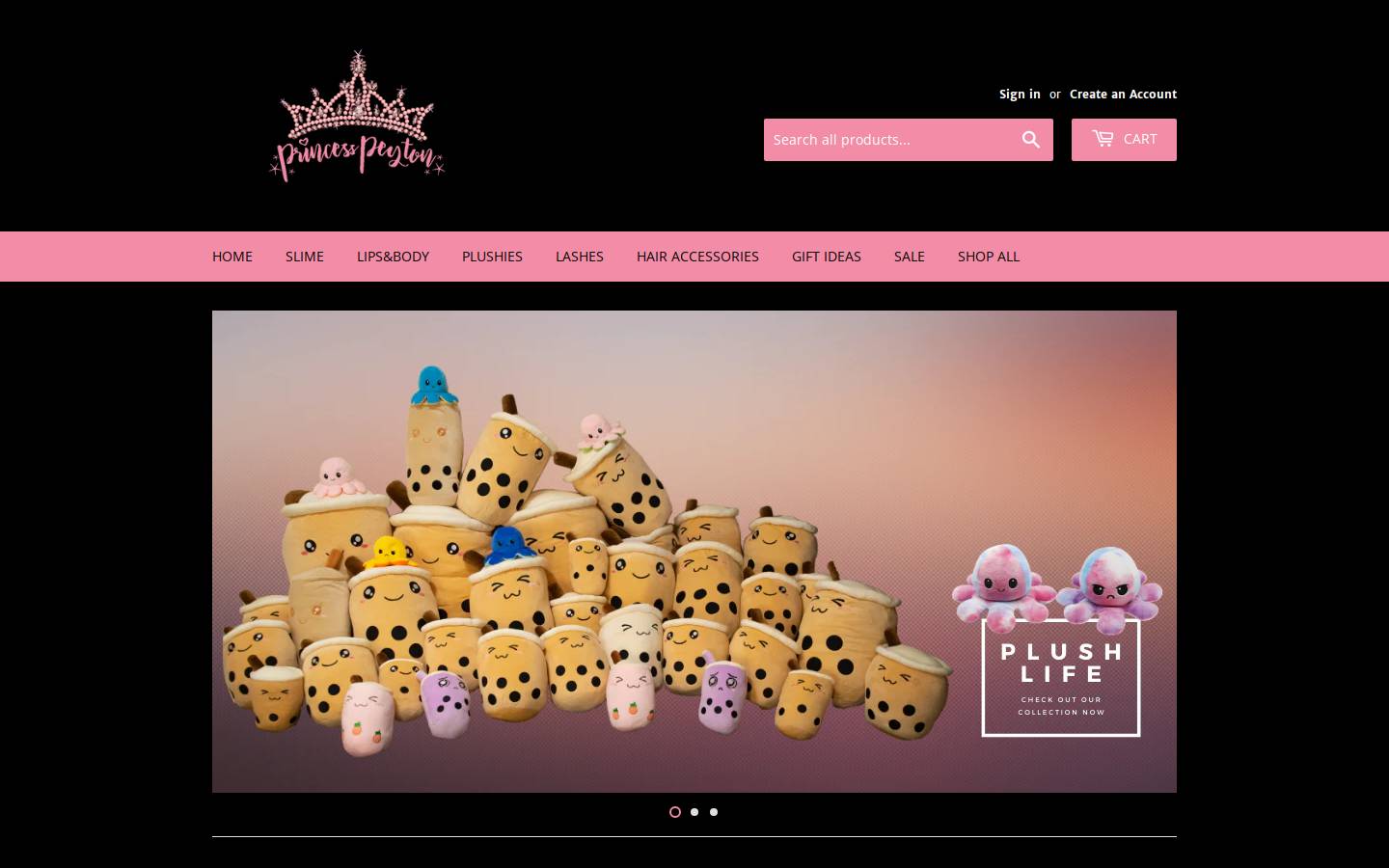 princesspeyton.com homepage screenshot