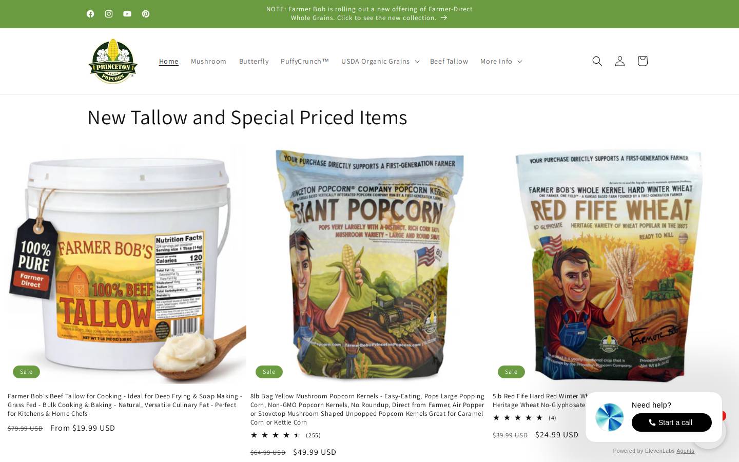 princetonpopcorncompany.com homepage screenshot