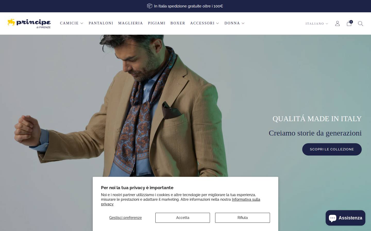 Principe di Firenze homepage screenshot