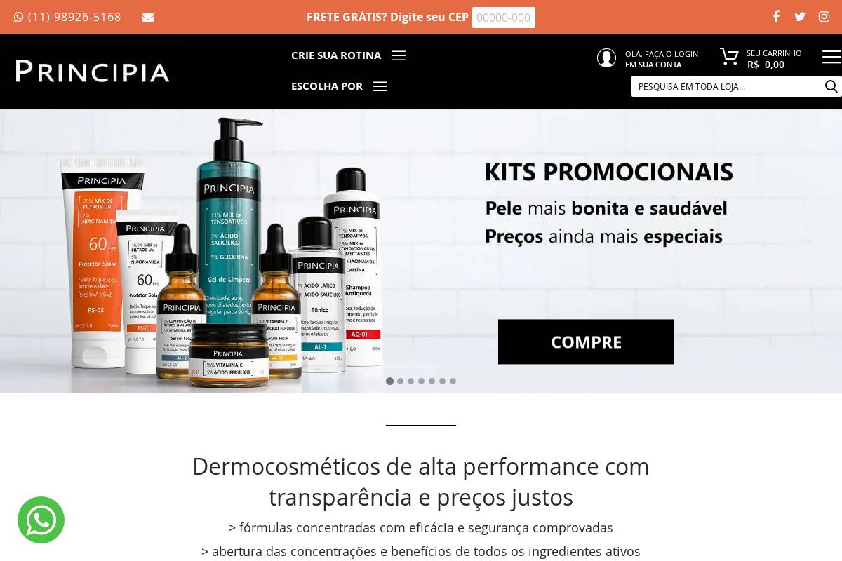 principiaskin.com homepage screenshot