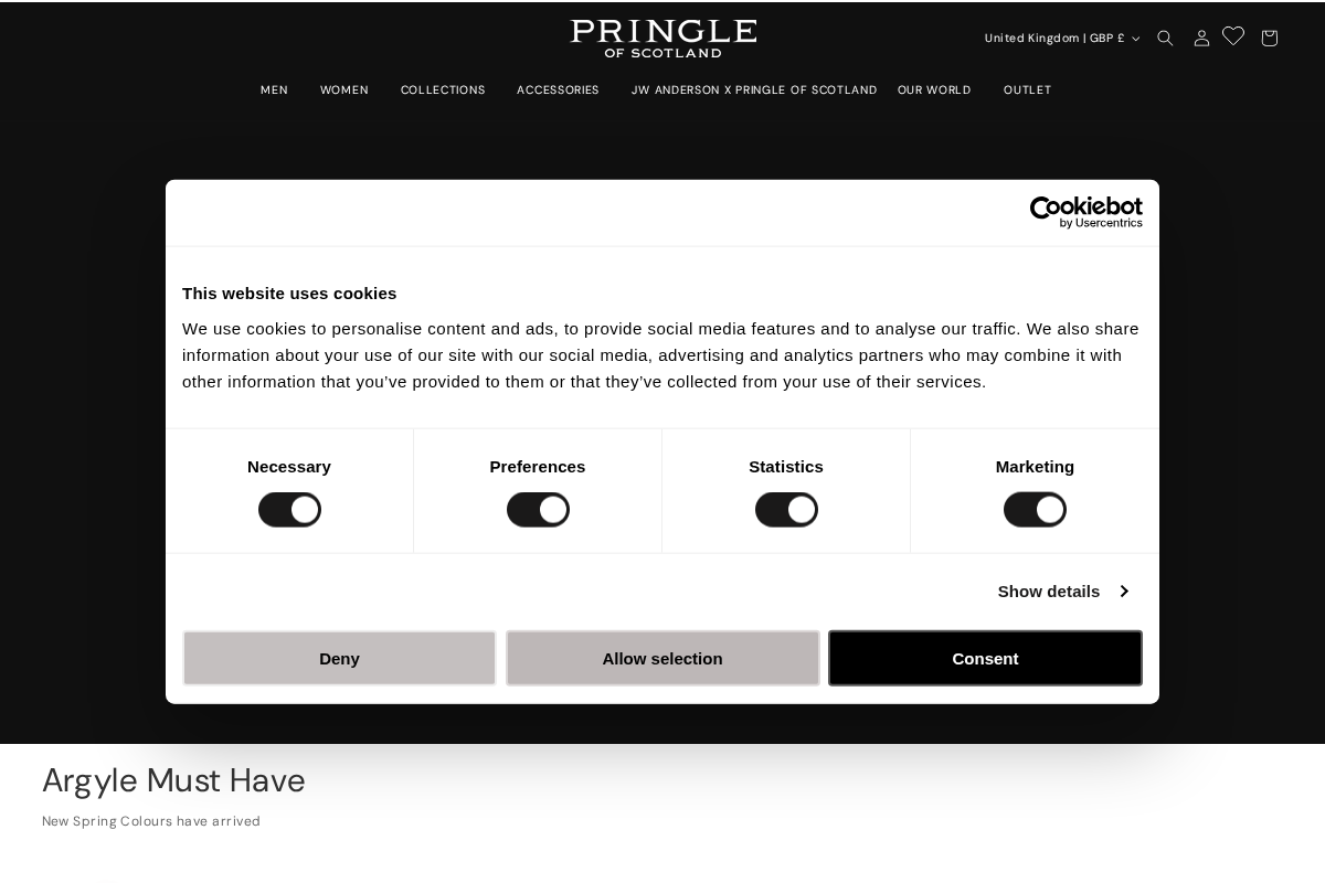 Pringle of Scotland homepage screenshot