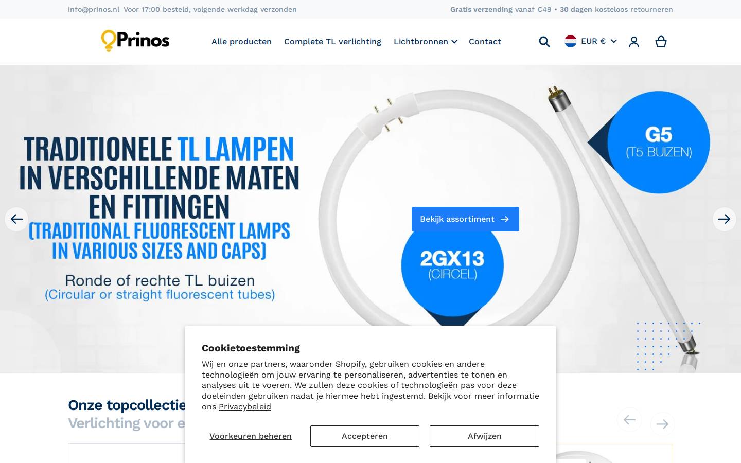 prinos.nl homepage screenshot