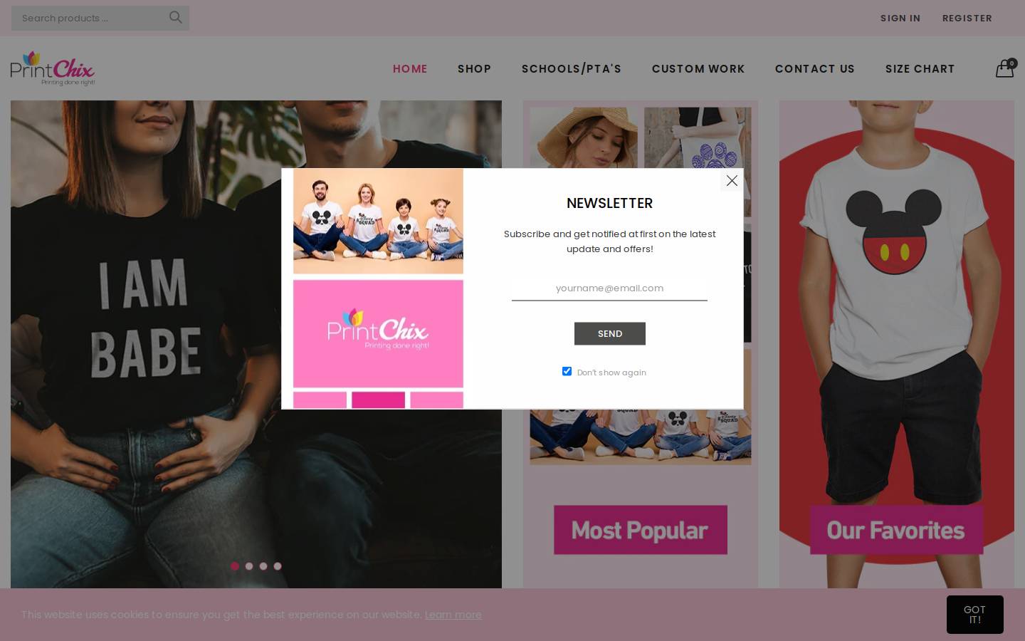 printchix.com homepage screenshot