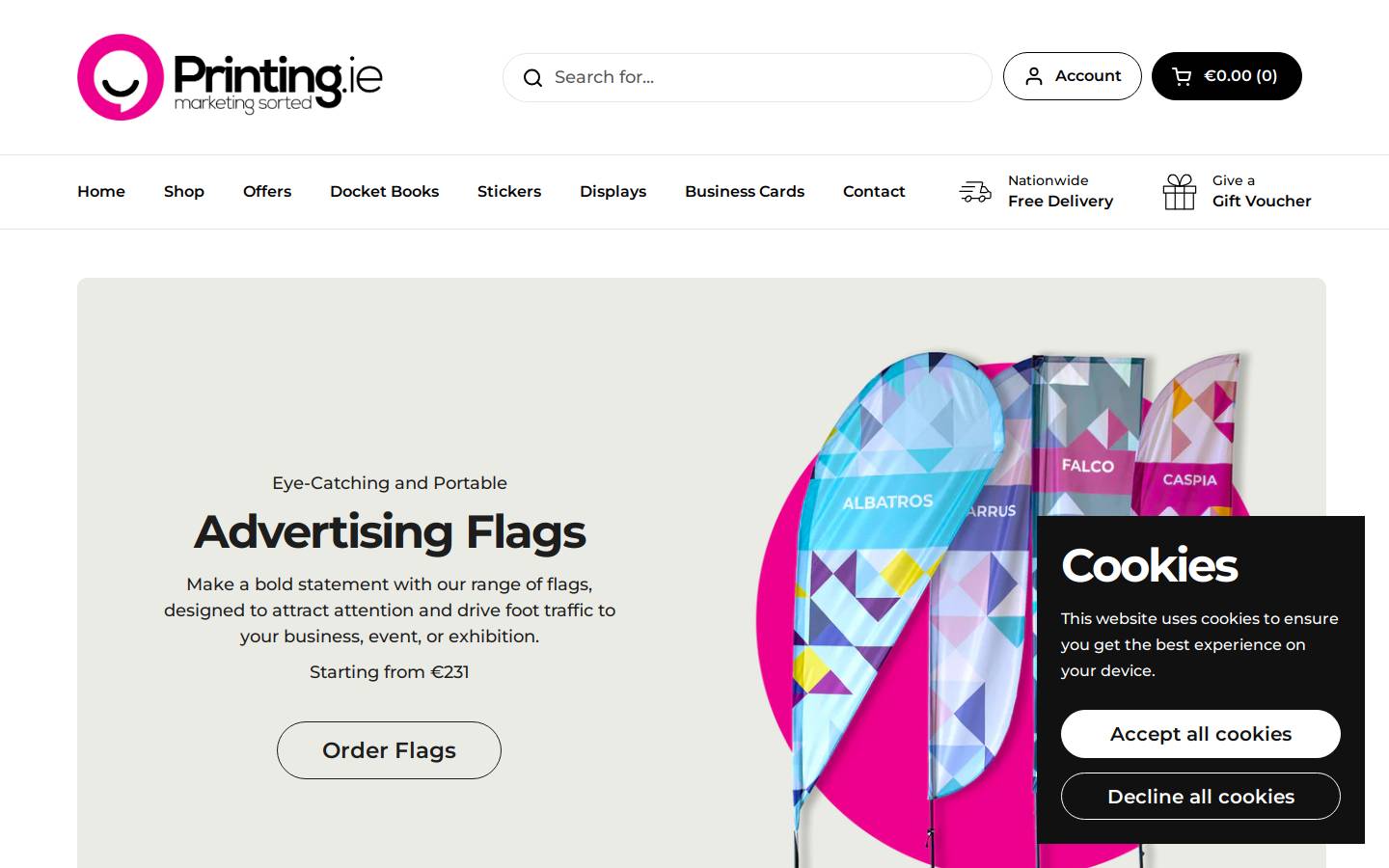 printing.com homepage screenshot