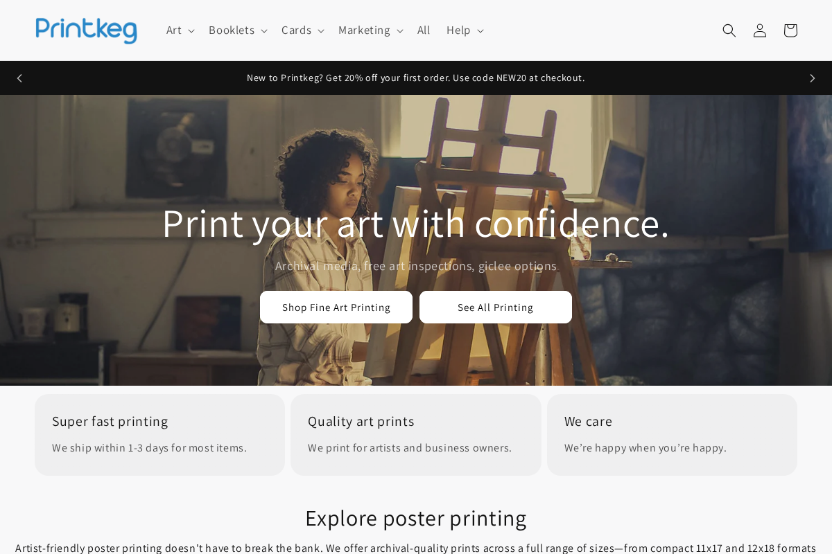 PrintKEG.com homepage screenshot