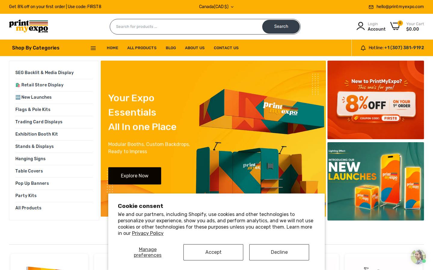 PrintMyExpo.com homepage screenshot