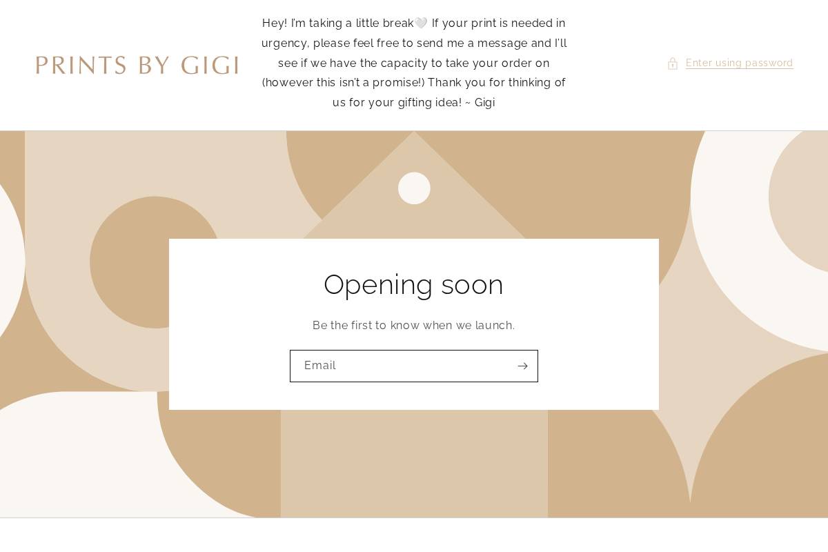 printsbygigi.com homepage screenshot
