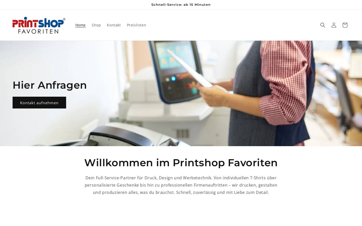 printshop-favoriten.at homepage screenshot