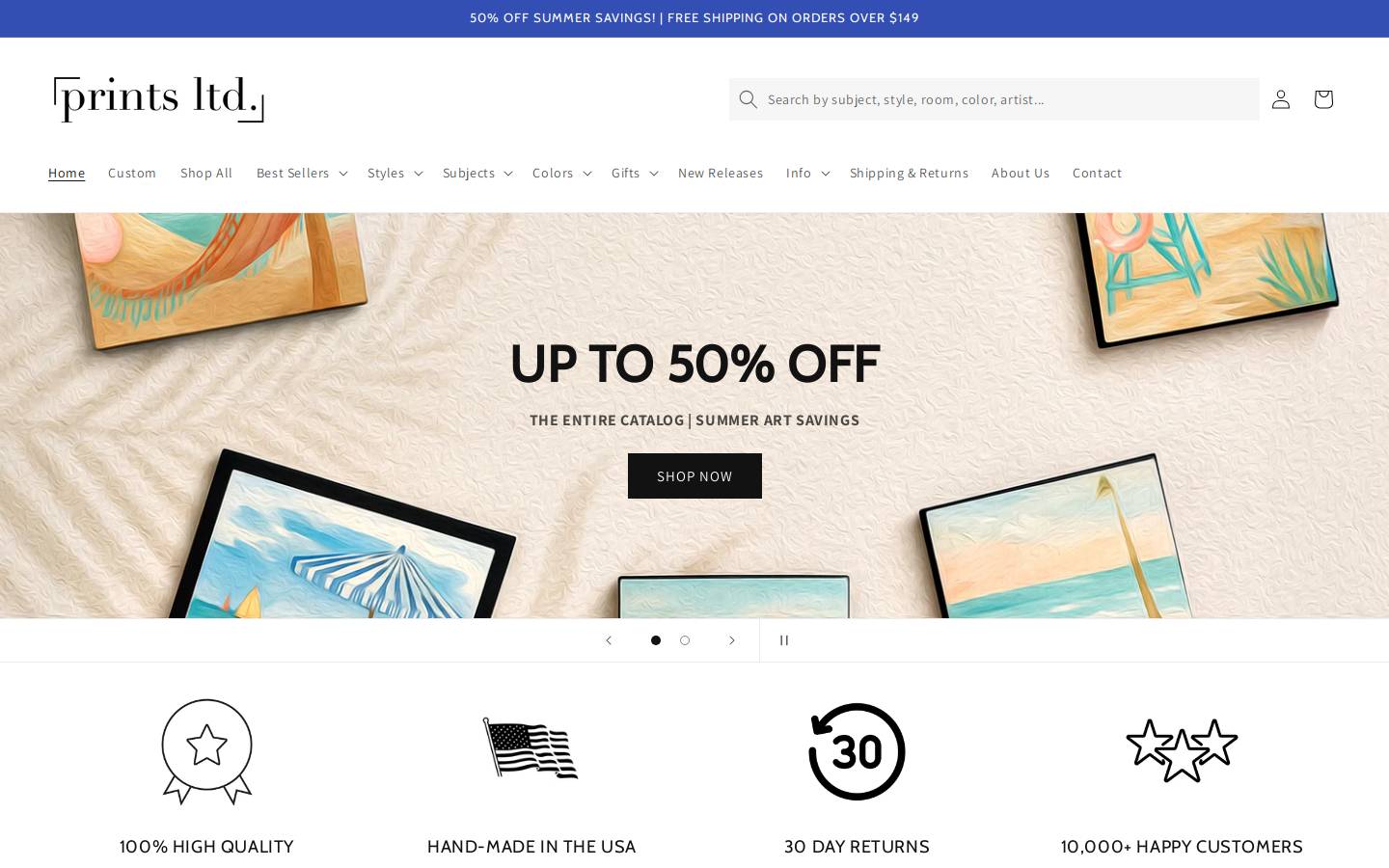 printsltd.com homepage screenshot