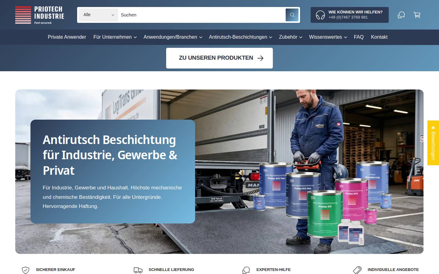 priotech-industrie.de homepage screenshot