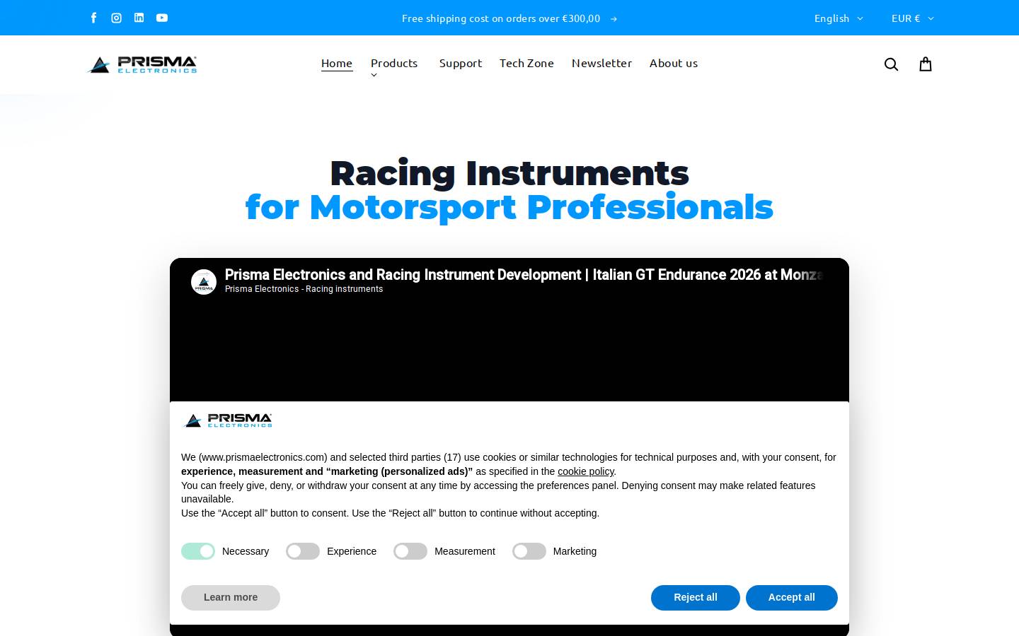 Prisma Electronics srl homepage screenshot