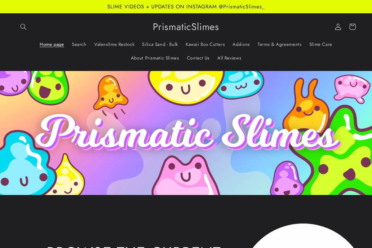 prismaticslimes.com homepage screenshot