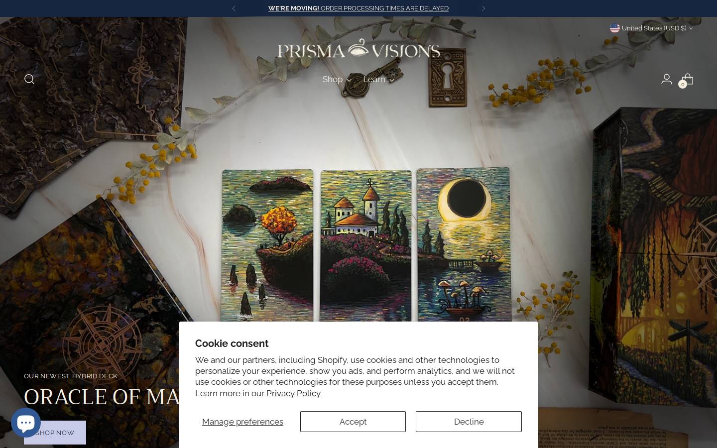 prismavisions.com homepage screenshot