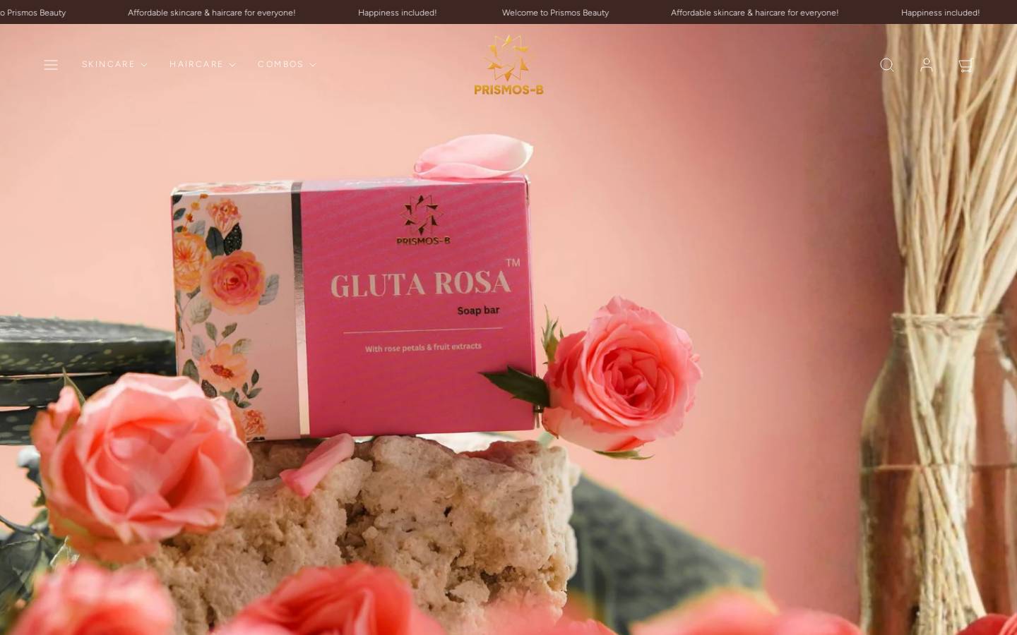 prismosbeauty.com homepage screenshot