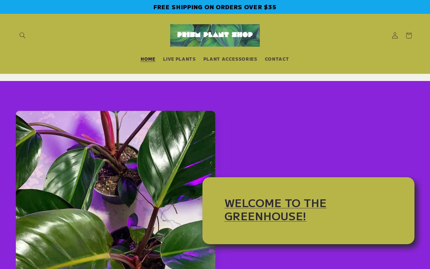prismplantshop.com homepage screenshot