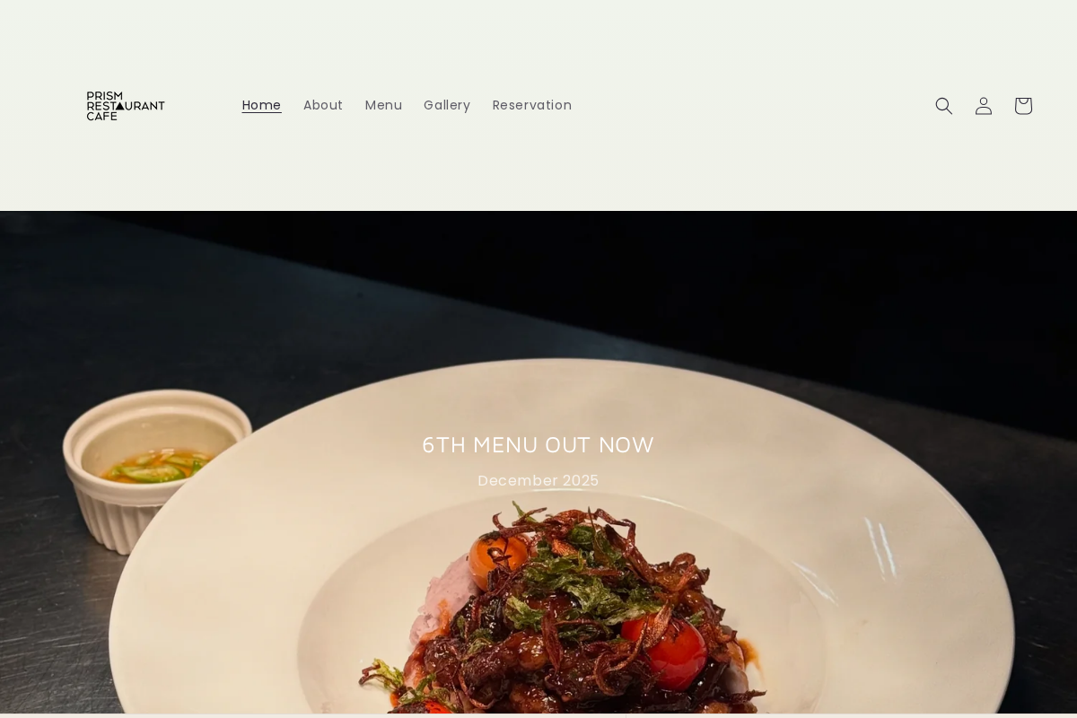prismrestaurant.com homepage screenshot
