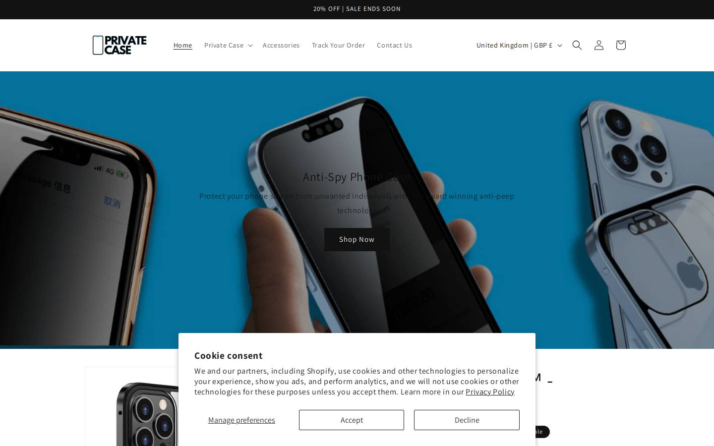 private-case.com homepage screenshot