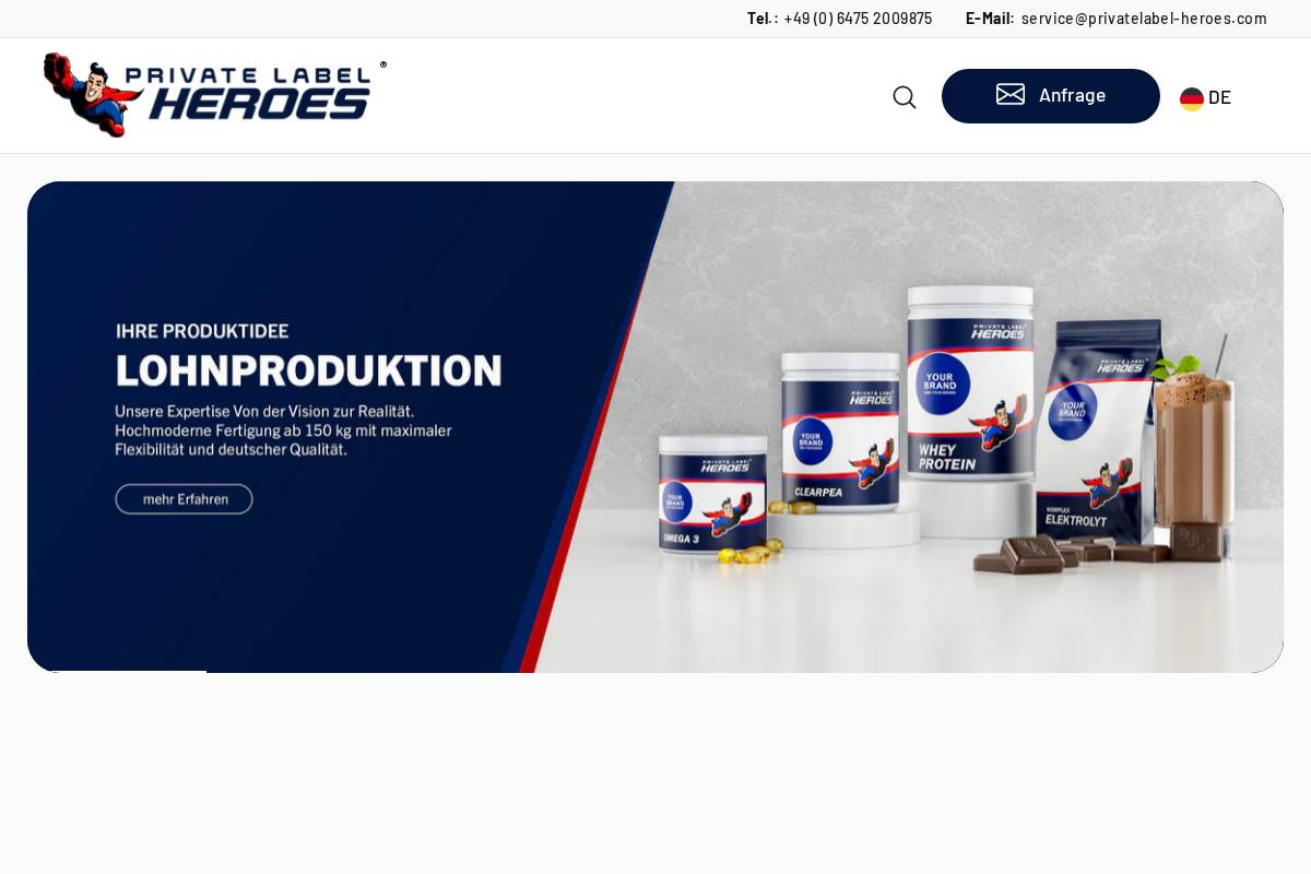 privatelabel-heroes.com homepage screenshot