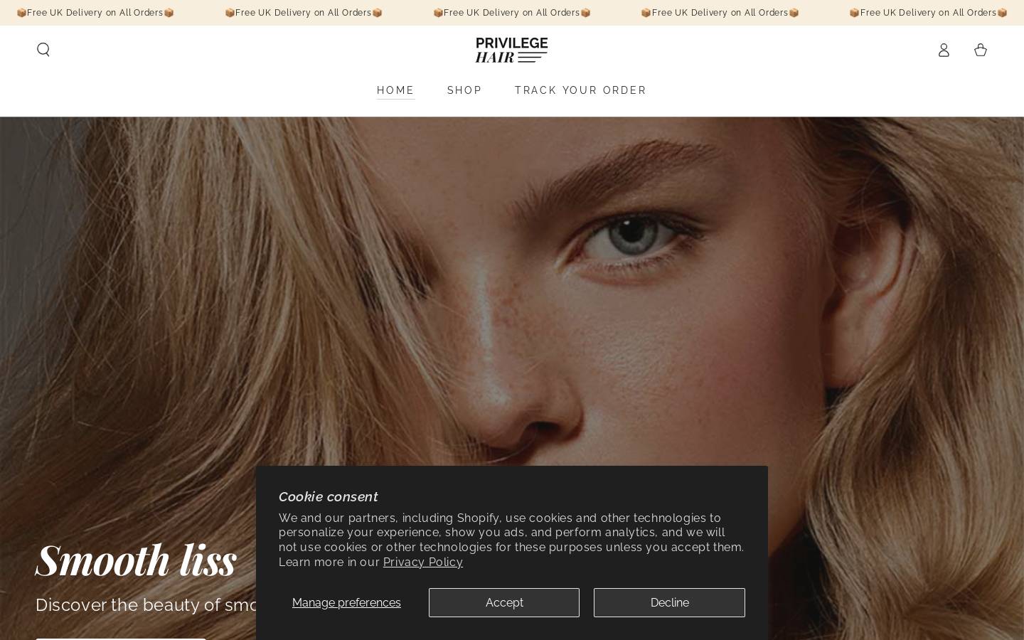 privilegehair.shop homepage screenshot