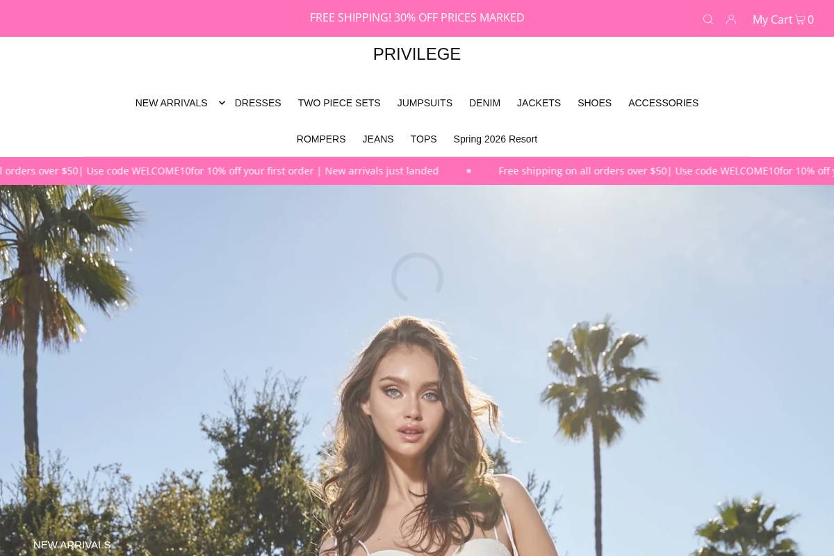 privilegestores.com homepage screenshot