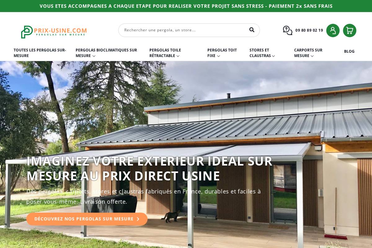 PRIX USINE homepage screenshot
