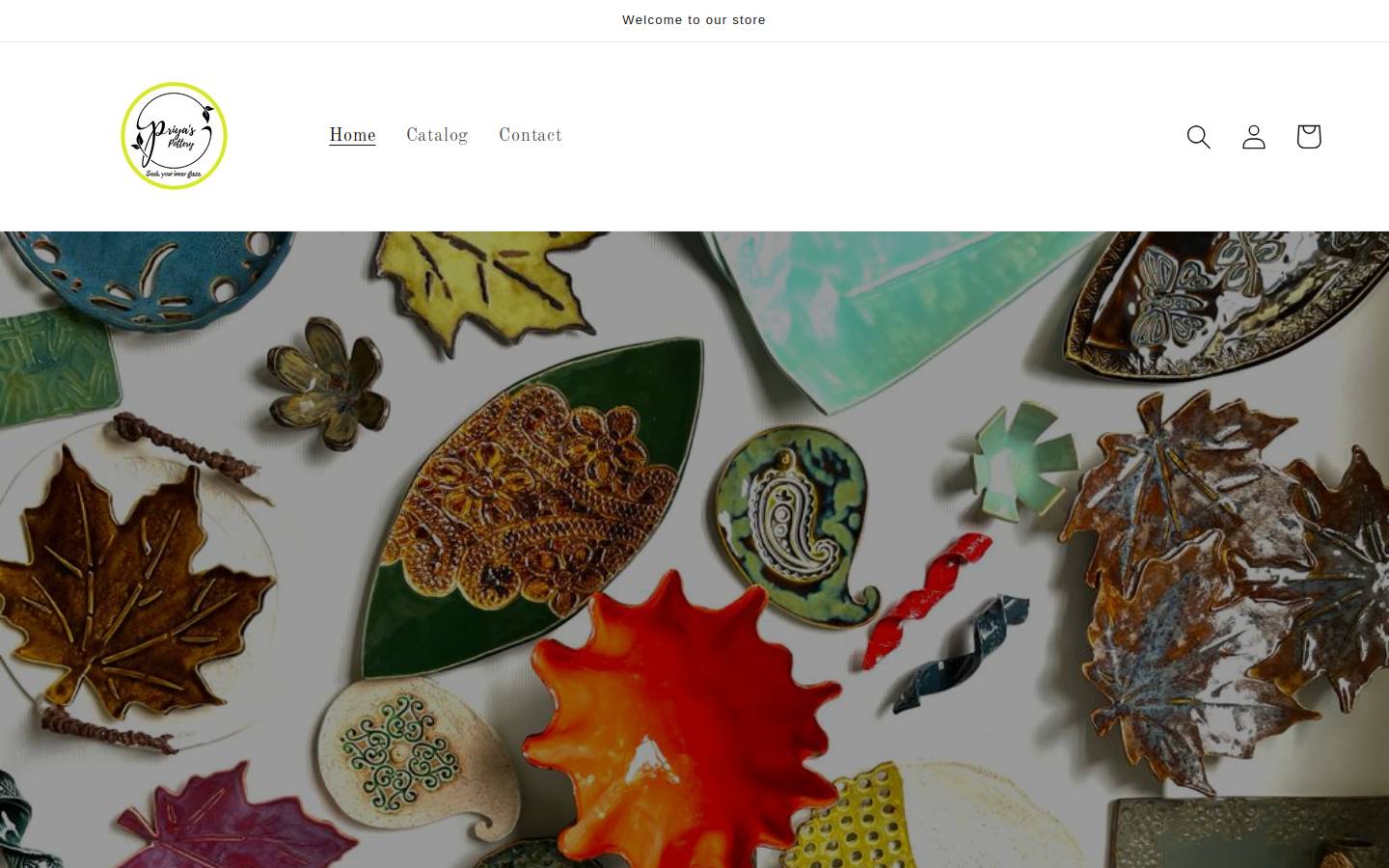 priyaspottery.com homepage screenshot