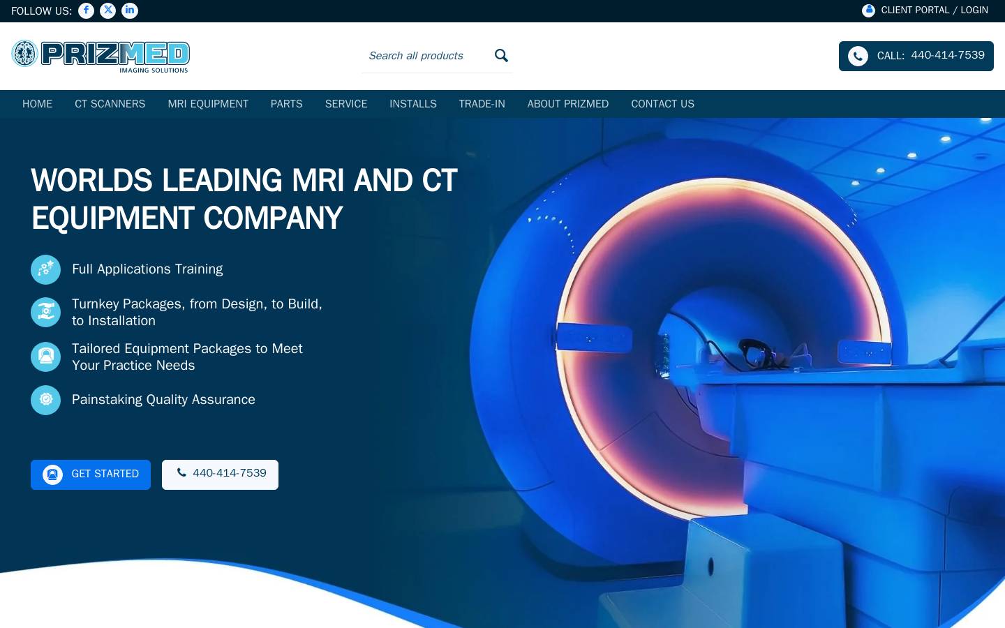 prizmedimaging.com homepage screenshot