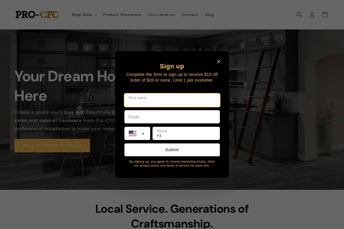 pro-cfc.com homepage screenshot