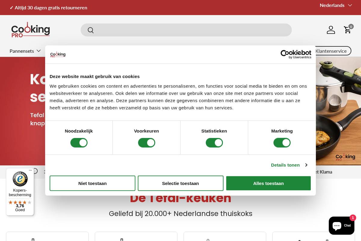 Pro Cooking homepage screenshot
