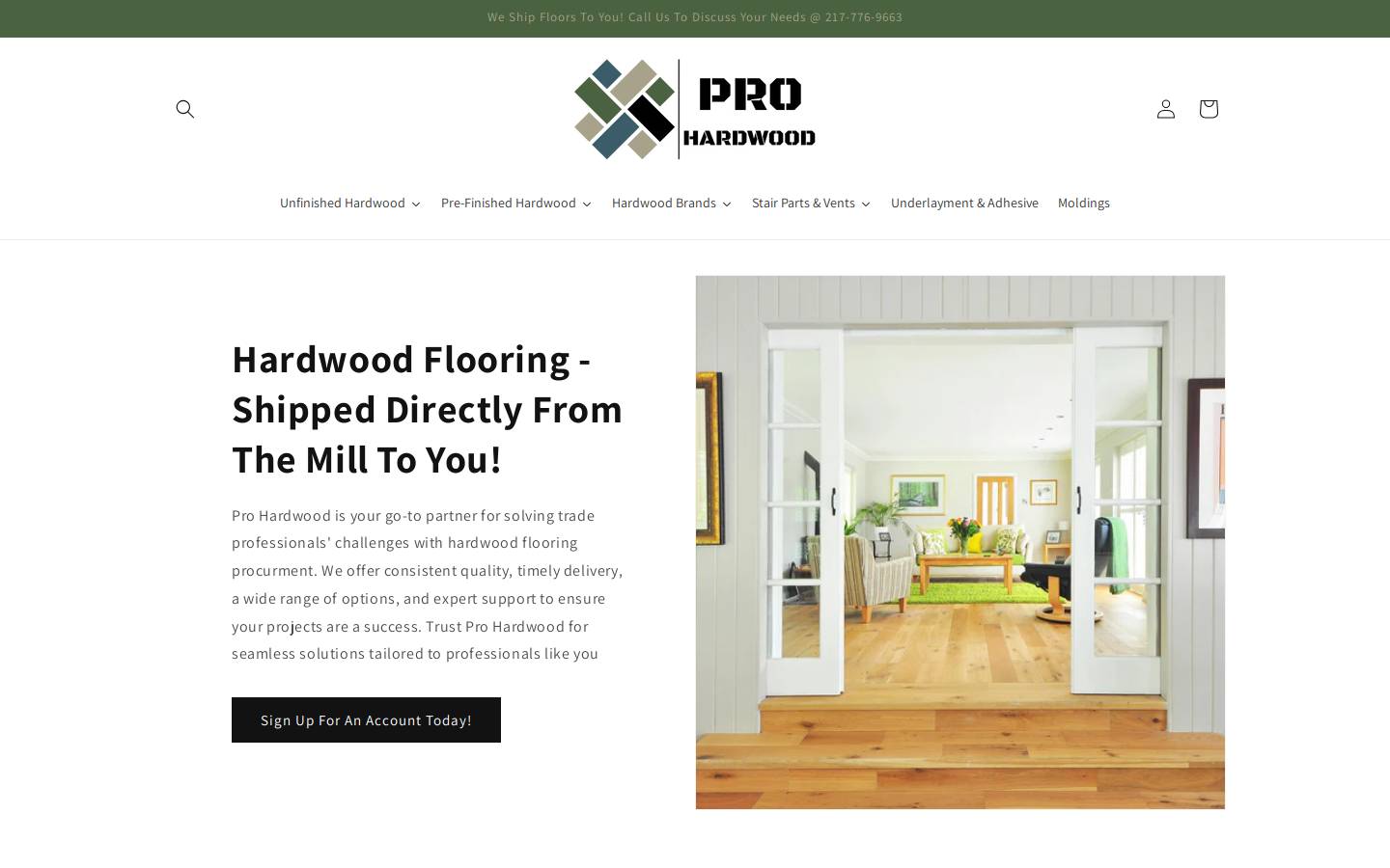 pro-hardwood.com homepage screenshot