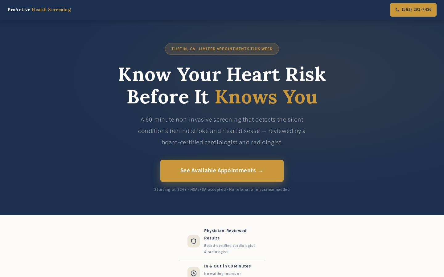 proactivescreen.com homepage screenshot